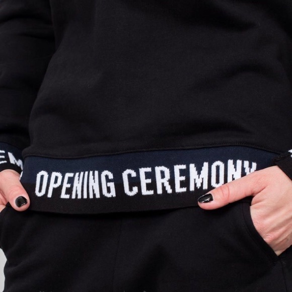 (a set)OPENING CEREMONY - ELASTIC LOGO HEM HOODIE (S) AND SWEATPANTS (XS) - Picture 2 of 5
